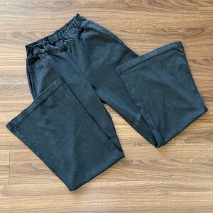 Zara Charcoal Elastic Waist wide legs Pants